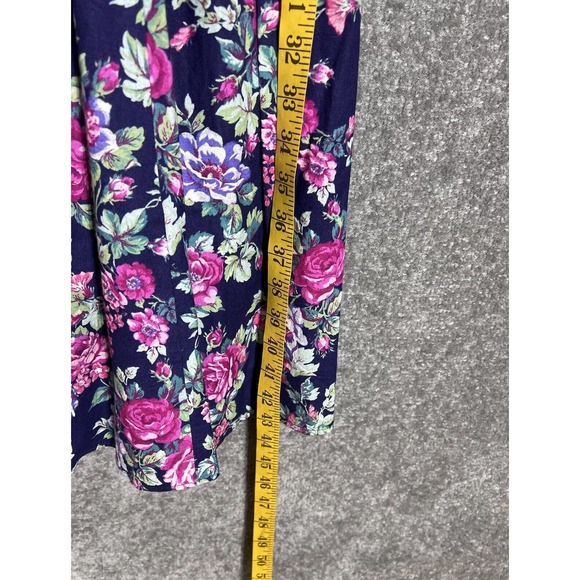 Vintage USA Positive Attitude Floral Dress Womens Size 13/14 Puff Sleeve Pockets - Picture 14 of 14